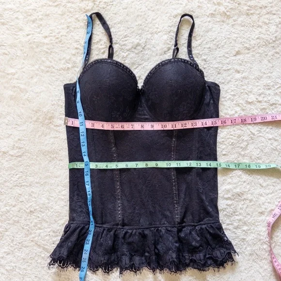 Baci Black Lace Corset Bustier 1X/2X Plus Size Lingerie - Picture 6 of 8